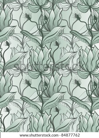 vector seamless background with abstract flowers, retro style,  clipping masks