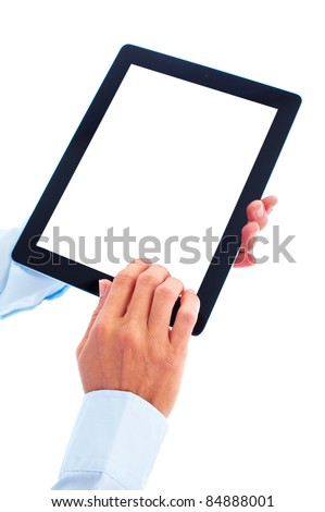 New tablet computer. Isolated over white background.