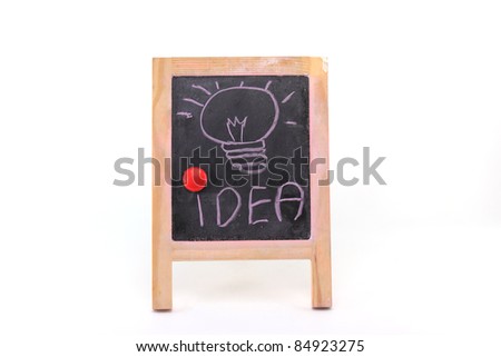 Bulb idea on black board