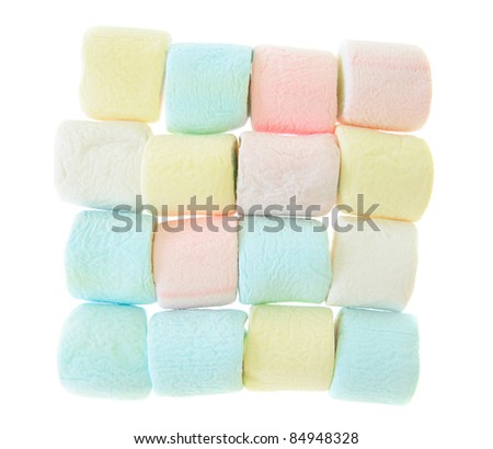 colorful marshmallow isolated Royalty-Free Stock Photo #84948328