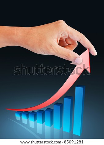 hand and business graph