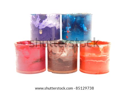 Color tubes with a paint on a white background
