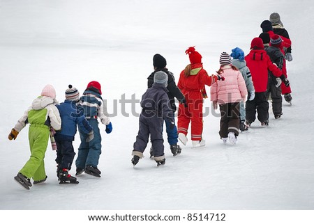 children on the ice