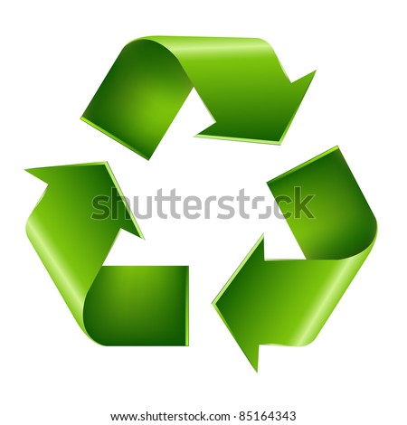 Recycle Symbol, Isolated On White Background, Vector Illustration