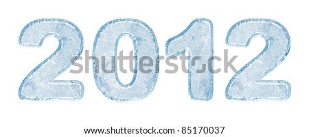 New Year 2012 inscription of ice letters. There is a clipping path