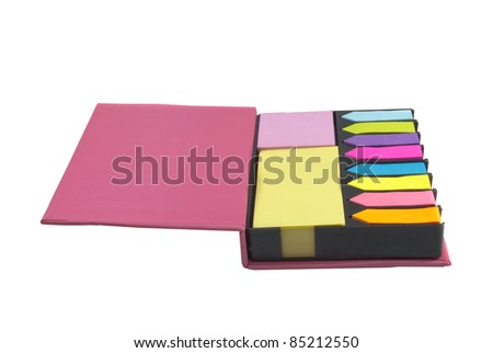 color set of bookmarks and memos, isolated