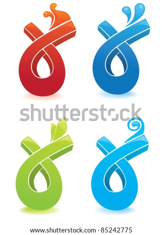 nature loop, vector collection of nature symbols