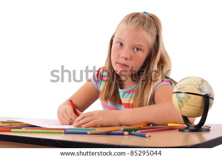 Adorable child playing over isolated background