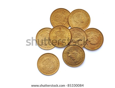 Dutch gold coins 10 guilder - from The Netherlands