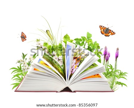 Book of nature. Isolated over white Royalty-Free Stock Photo #85356097