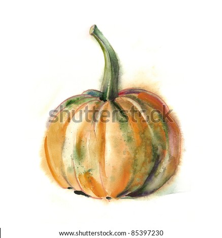 Watercolor -Pumpkin-