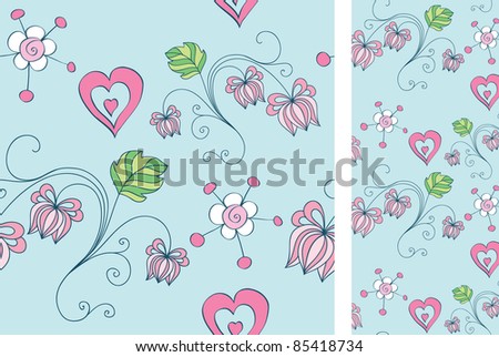 seamless background with decorative flowers