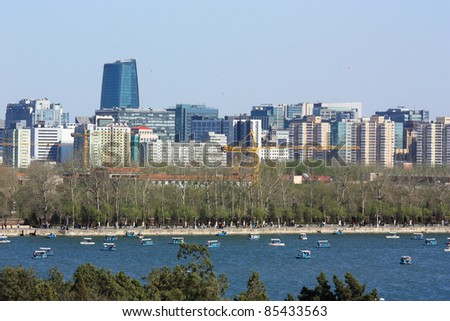The cityscape of beijing,from Summer Palace.