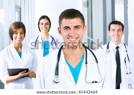 Young doctor and his colleagues