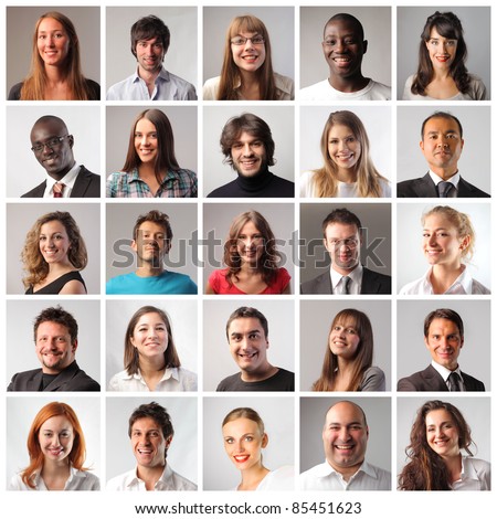 Composition of smiling people Royalty-Free Stock Photo #85451623