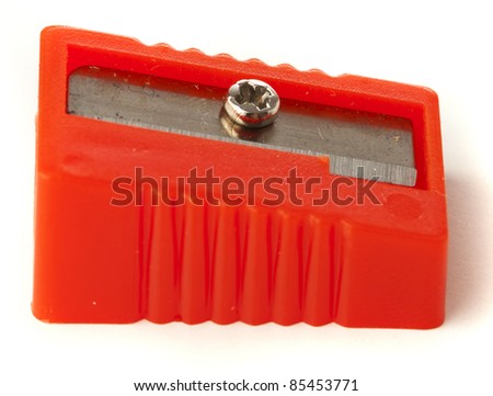 red sharpener isolated on a white background