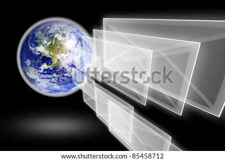 image of the planet earth and mail the envelope