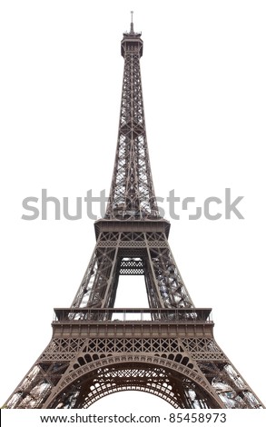 Eiffel tower isolated over the white background Royalty-Free Stock Photo #85458973