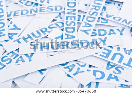 Thursday word texture background.