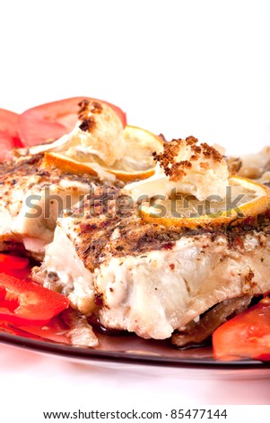 Fried fish with a cauliflower