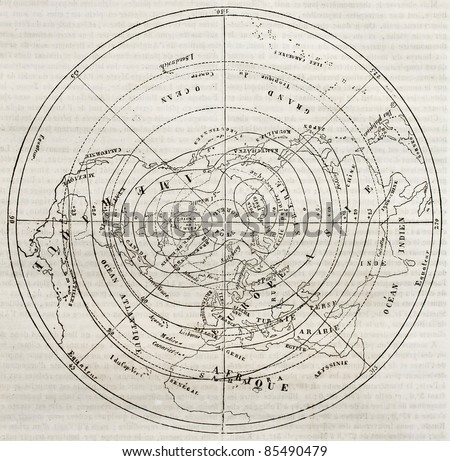 Boreal hemisphere isotherm contour lines. By unidentified author, published on Magasin Pittoresque, Paris, 1842