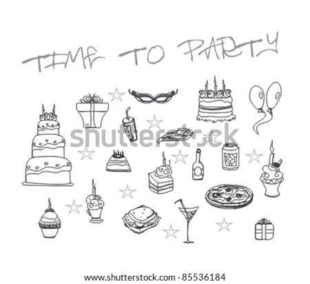 Set of Party doodles