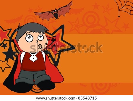dracula kid cartoon hallooween background in vector format