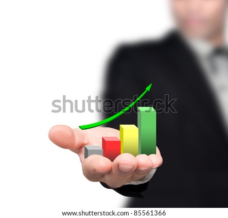 Graphs on the hands of businessmen. Royalty-Free Stock Photo #85561366