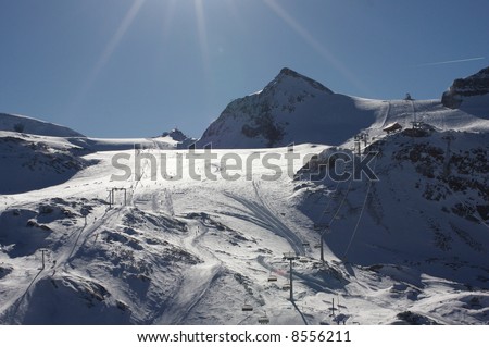 Glacier ski slope in Switzerland