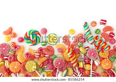 Mixed colorful fruit bonbon close up