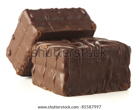 chocolate cake isolated on a white background