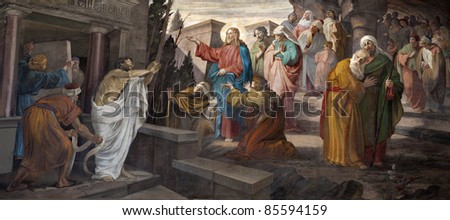 Milan - resurrection of Lazarus from San Giorgio church Royalty-Free Stock Photo #85594159