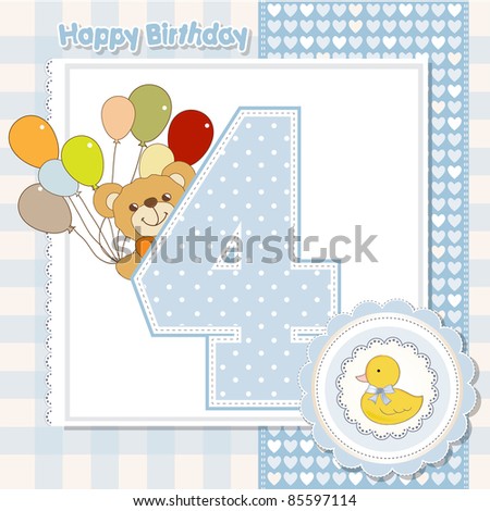 the fourth anniversary of the birthday card