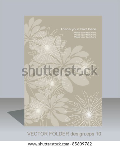 Vector folder design on floral background