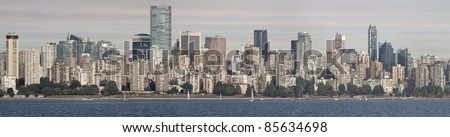 Vancouver BC Canada Downtown Skyline by English Bay Panorama