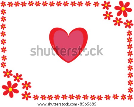 Ornament with flowers and heart