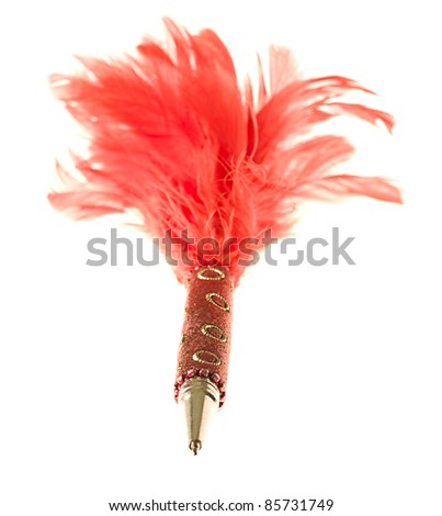 beautiful red pen isolated on a white background