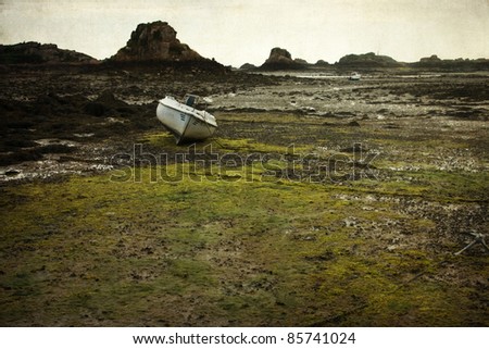 textured picture of a coastal landscape in Brittany