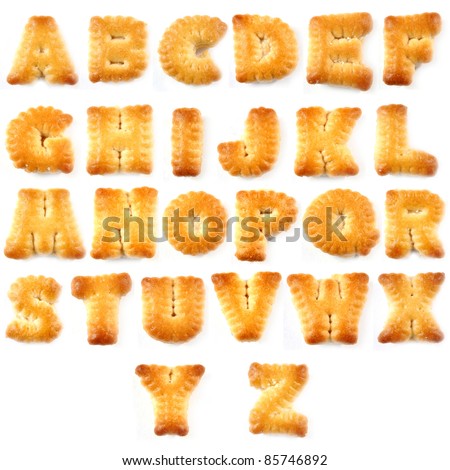 Biscuits letters. Words A-Z