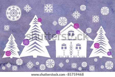 Winter background with trees