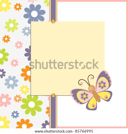 Cute template for Easter spring greetings card