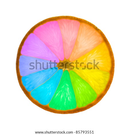 orange slice as color wheel