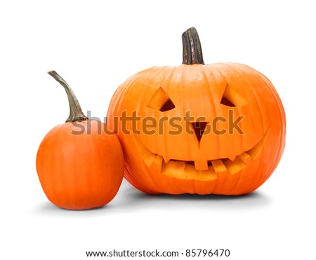 Halloween pumpkins isolated on white