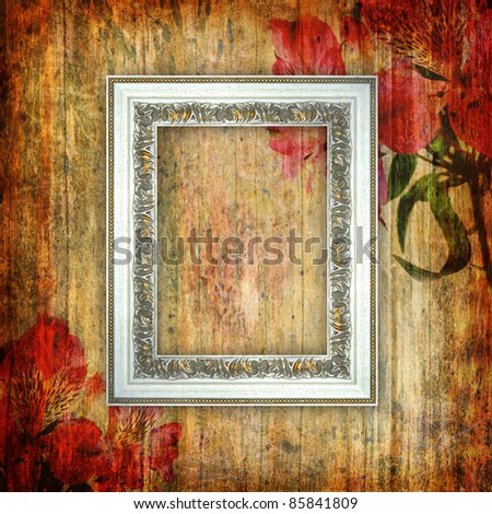 Romantic scrapbook background with frame