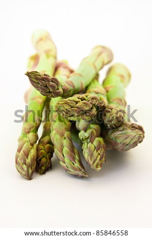 isolated on white asparagus, vegetable fiber
