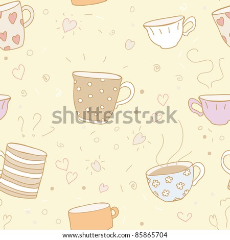 lovely cups seamless pattern