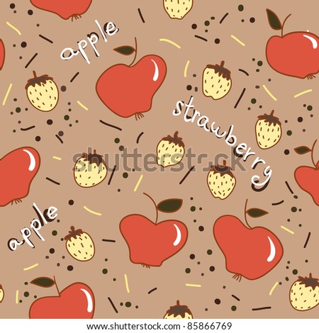apple and strawberry seamless pattern