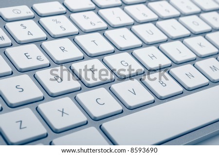 Detail of wireless aluminum keyboard, with shallow DOF