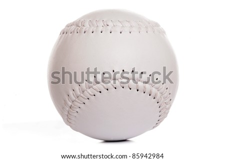new white softball on white background