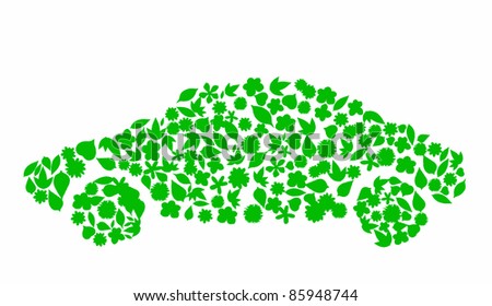 flower car Icon. Pollution Concept. Go Green, ecology concept, high resolution
